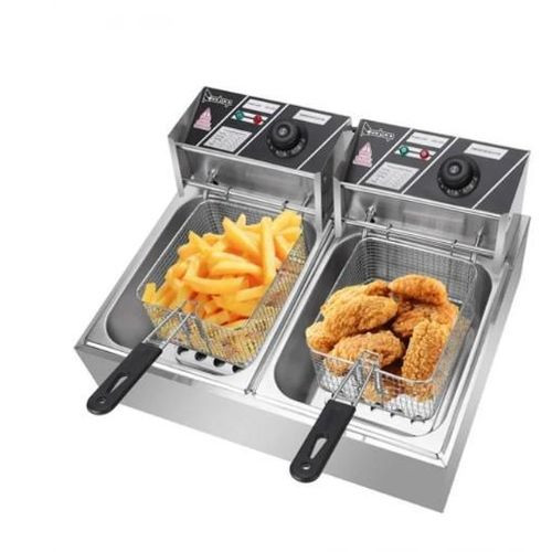 Hoffmans 12L Electric Deep Fryer – Dual Basket Model HM-88-2 - Silver