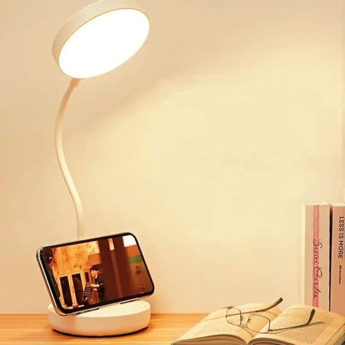 3 Light Mode LED Desk Lamp, Rechargeable Study Lamp with USB Charging, 3 Light Gear Lamp with Eye Care, Flexible Gooseneck & Touch Control Reading Study Table Lamp Dimmable