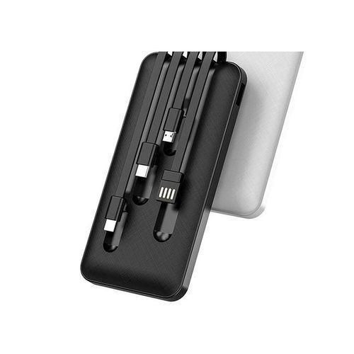 Premium Accessories 10000mAh Slim Multi-Cable Power Bank - Black
