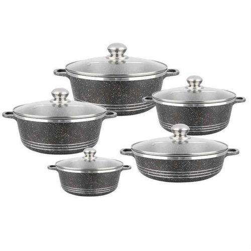 10 Pieces Non Stick Cookware Set With Very Thick Bottom-Multicolors
