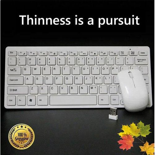 Ultra Thin 2.4G Wireless Keyboard And Mouse -White