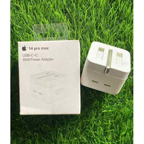 Apple 50W Twin USB-C Power Adapter And Cable, - White,