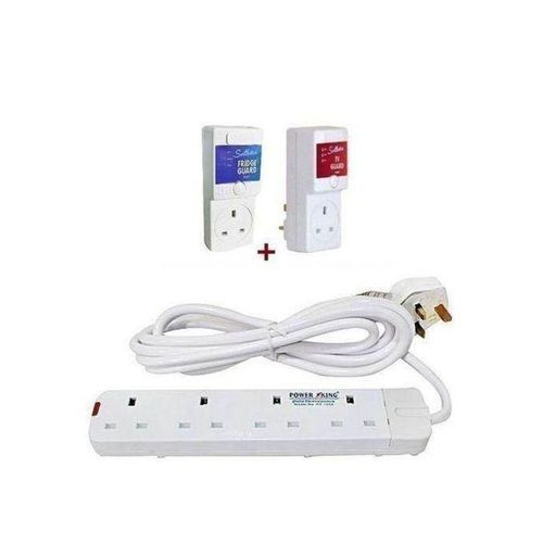 Other Sollatek Pack Of TV Guard+ Fridge Guard +Extention Cable 4 Ways-White