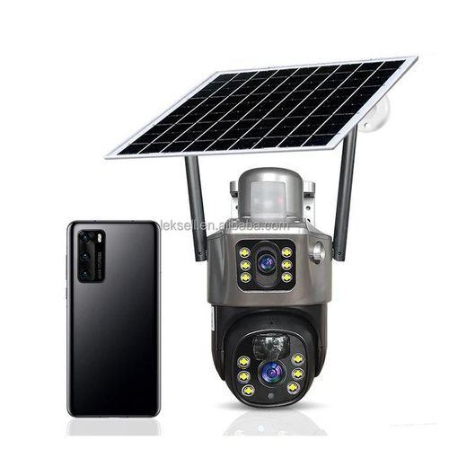 Solar-Powered 4G/WiFi Solar Powered Net Camera 4G/ Wifi Camera- Outdoor Security Surveillance-Black