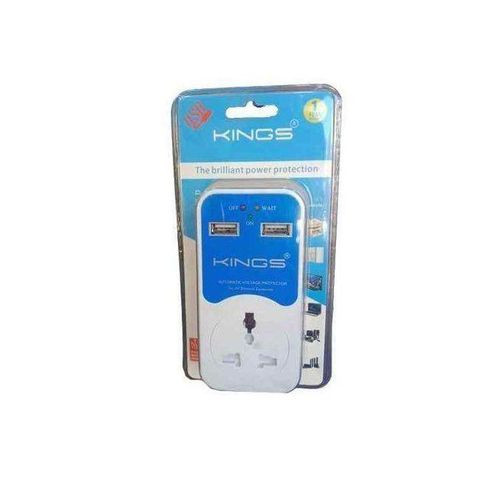 King Power Guard With Usb Port For Protecting Appliances Against High Voltages-White
