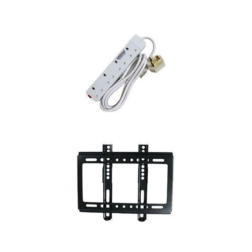 Original 4 Way Power King Extension Cable & 14 To 42 TV Wall Mount - Black, White