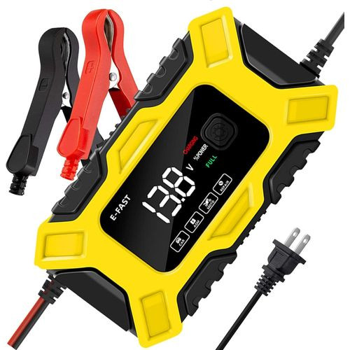12V Car Battery Charger 6A Automatic Smart Battery Maintainer Trickle Charger with LCD Display Pulse Repair Charger for Car Motorcycle Truck AGM Gel Lead-Acid Batteries - multicolor