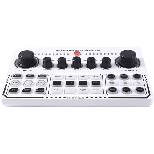 Professional Portable Mixer Recording Studio Live Sound Card Knob Design USB Audio Mixing Interface Live Broadcast for Live Broadcast Support for 12 Kinds of Warming Sound and a Key Mute,with Double Call Simple Port Design