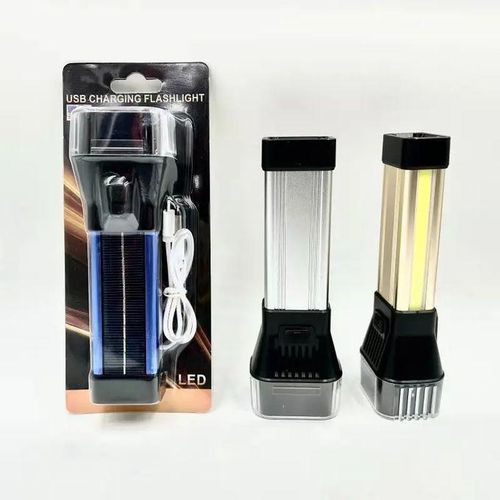 USB charge multifunctional solar energy touch light led flashlight with COB