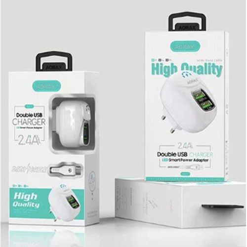 Twin USB Charger With Micro Cable