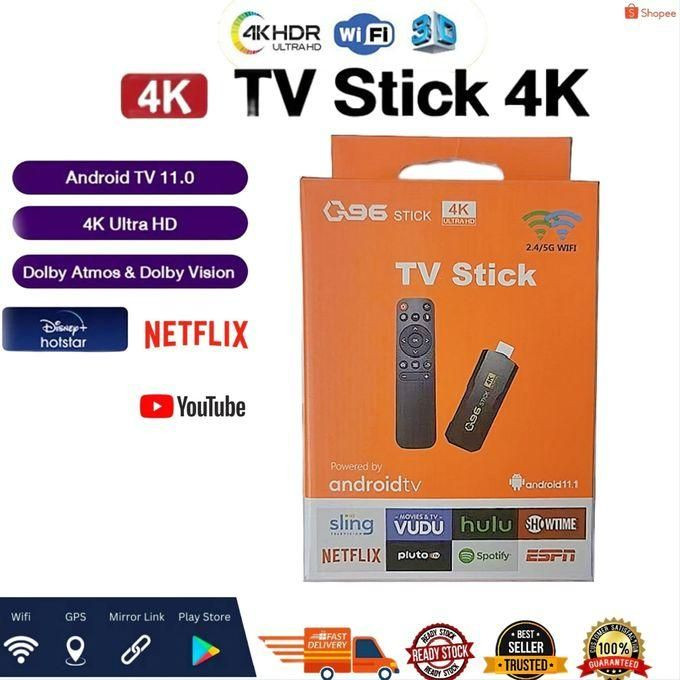 Q96 TV Stick- Smart TV Box Android 4K -Black