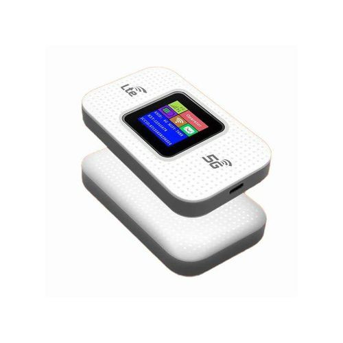 Portable 4G/5G MiFi Device With LCD Monitor- Open To All SIM Cards- White