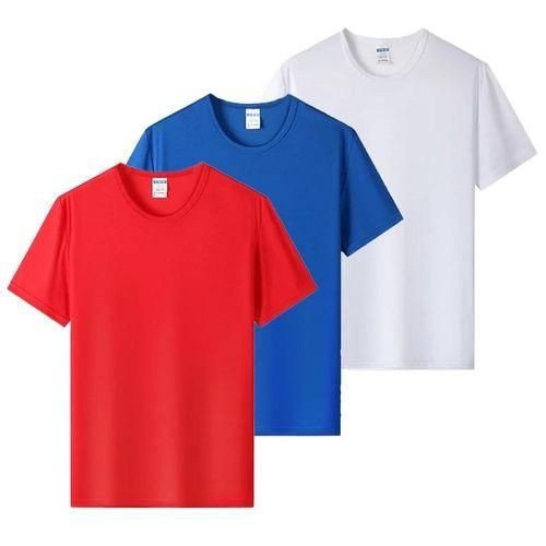Genetic David Fashion 3-pack Cotton Round Neck T-shirt - Red, White,blue
