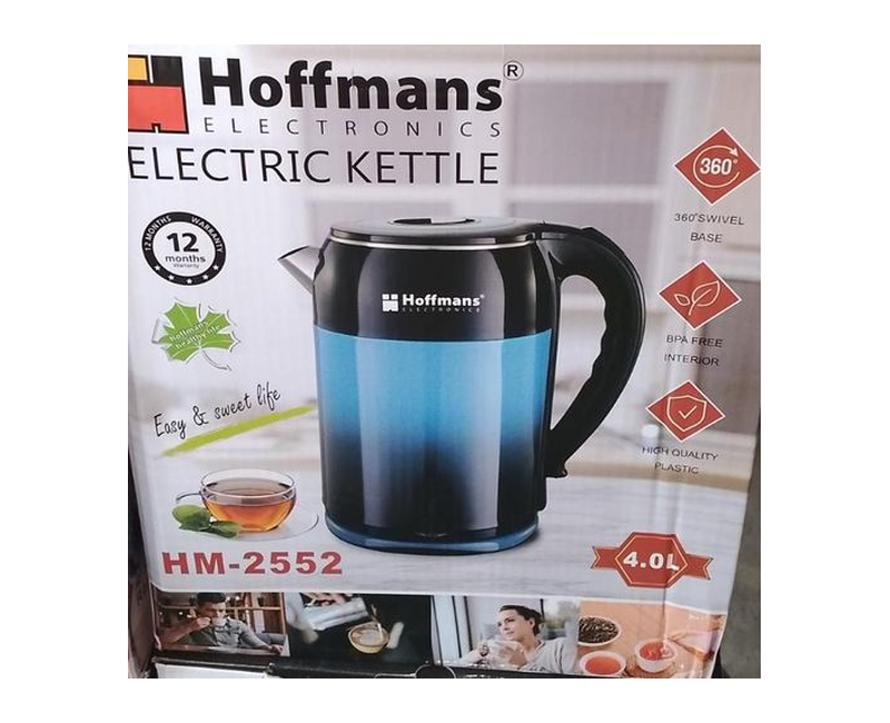 Hoffmans Electric kettle parcolator HM 2552~,4.0Litre- black, blue