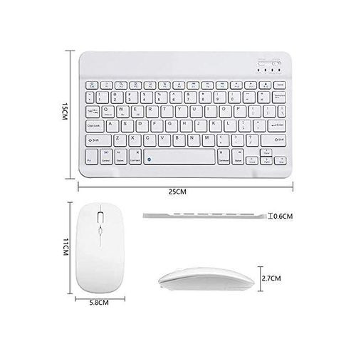 Other Wireless Bluetooth Keyboard And Mouse Set Rechargeable - White