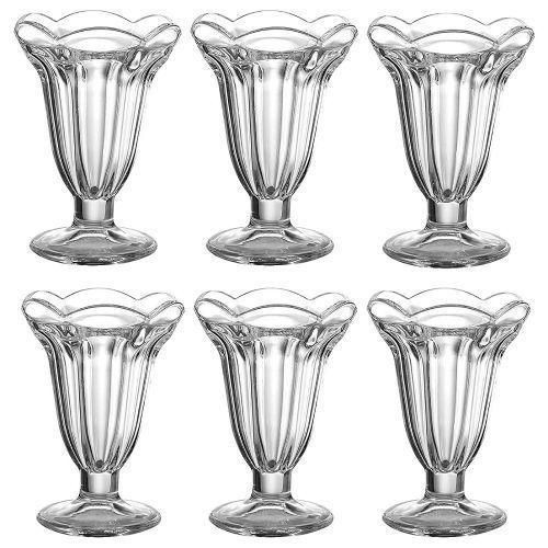 6 Pieces Milk Shakes/Ice cream/Cocktail Glasses-Transparent