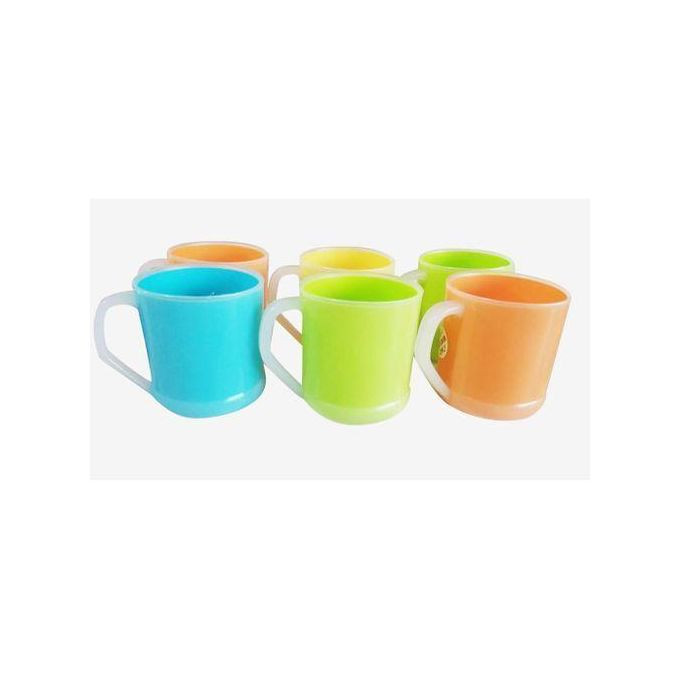 6 Pieces Set Of Melamine Cups For Tea/Coffee - Multicolor