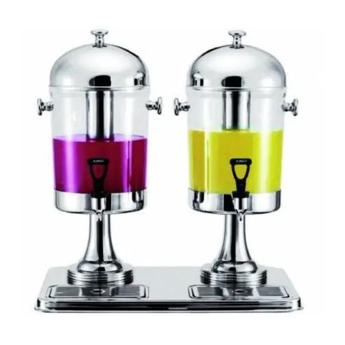 16 Liters Twin Beverage Juice Dispenser For Serving Drinks At PartiesWith A Cooling Rod For Adding Ice Cubes-Transparent