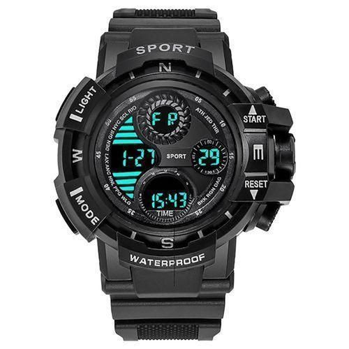 Bb Men's Waterproof Casual Sports Digital Watch - Black