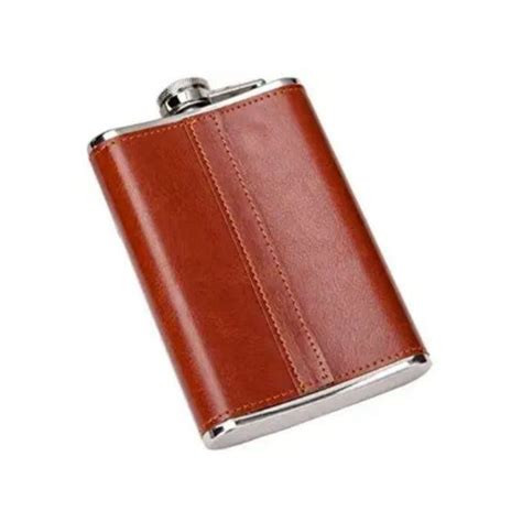 Other Stainless Steel With Leather Whiskey Flask - Brown