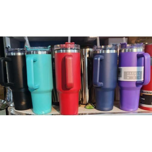 Genetic 40oz Stainless Steel Vacuum Insulated Tumbler Black Pink Travel Camping Big Cup- Color May Vary
