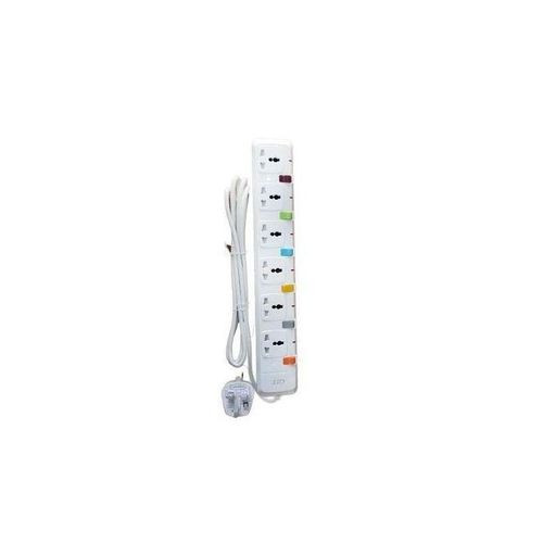 G & T 6 Ways Overload Protection Extension Cable Socket - White