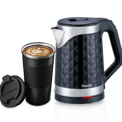 Fast Boiling Electric Kettle And Travel Mug Colors For Kettle And Cups Vary-Multicolour