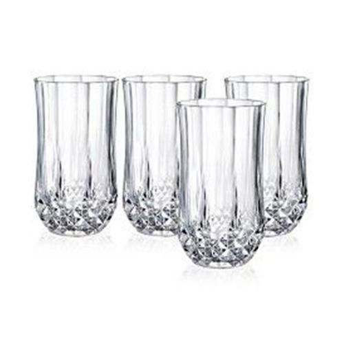 6 Elegant Set Of Crystal Clear Drinking Glasses-Transparent