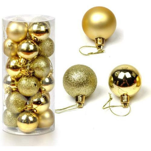 2021 Christmas Balls Ornament 24pcs - Gold