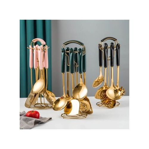 7 Pc Kitchen Tool Cooking Utensils Serving Spoons Cutlery Set - Multicolor