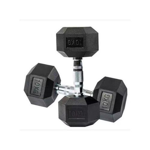 2Pcs Weight Lifting Fitness Exercise Dumbbells-Black/Silver