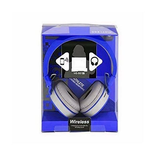 Wireless FM Athlete Stereo Headphones - Navy Blue, Gray