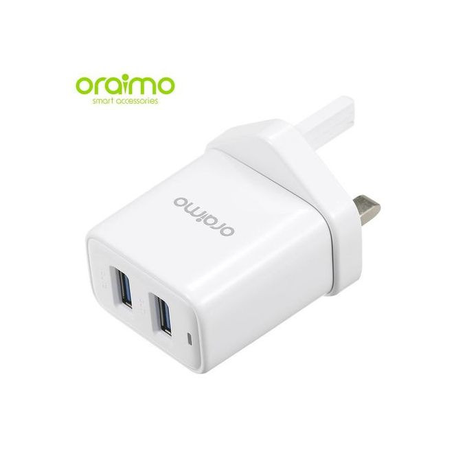 Oraimo Charger UK Dual USB OCW-U63D - White