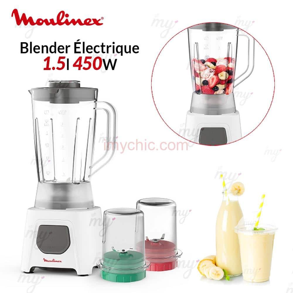 MOULINEX BLENDER LM2B3127 450W 3Jars 1.5L Blender Jug + Grinder + Chopper, Ice Crushing