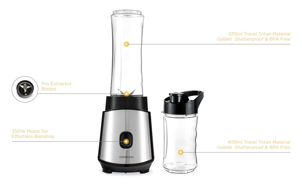 KENWOOD NUTRI BLENDER BLM05.A0BK 350W with FREE to Go Bottle