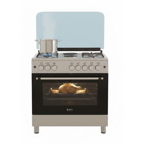 SPJ COOKER 4+1 80 X 60 (TEMPRATURE,ROTISERIE,LAMP,AUTO INGNITION) SILVER